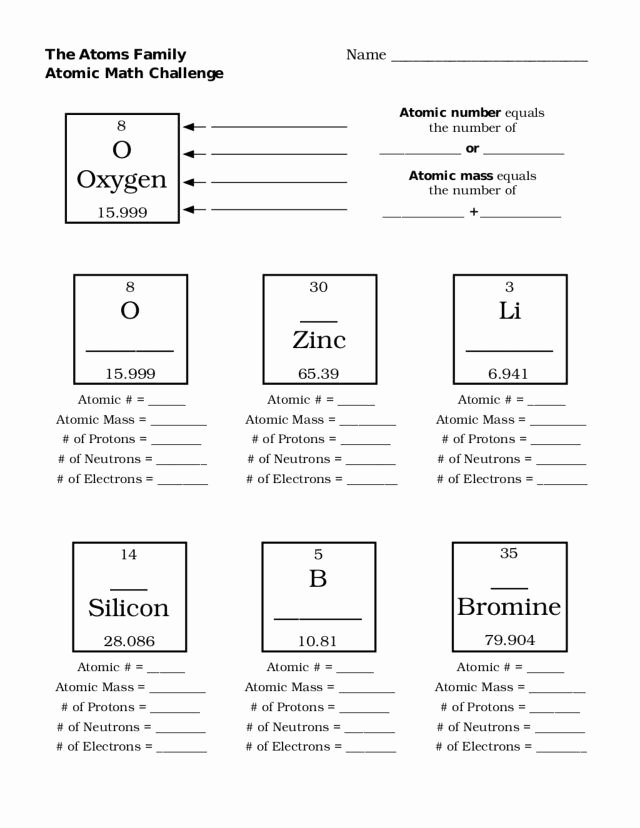 Atoms Worksheet Middle School Unique atomic Structure Free Worksheets Google Search