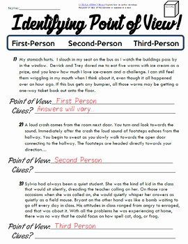 Author Point Of View Worksheet Awesome Identifying Author S Point Of View Practice Pack First
