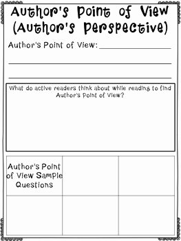 Author Point Of View Worksheet Inspirational Author S Point Of View Author S Perspective Printables