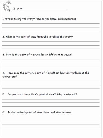 Author Point Of View Worksheet Inspirational Point Of View Worksheet