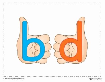 B and D Confusion Worksheet Inspirational B D Letter Reversal Poster Thumbs Up In Color