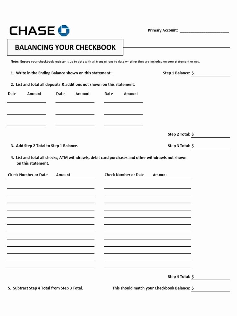 50 Balancing A Checkbook Worksheet