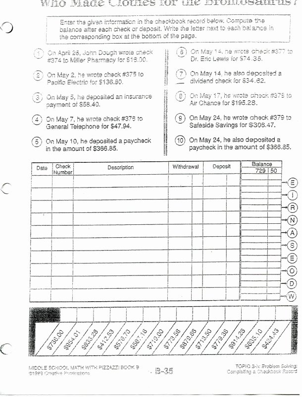 Balancing A Checkbook Worksheet Fresh Lesson Plans Steve P S Teacher Eportfolio