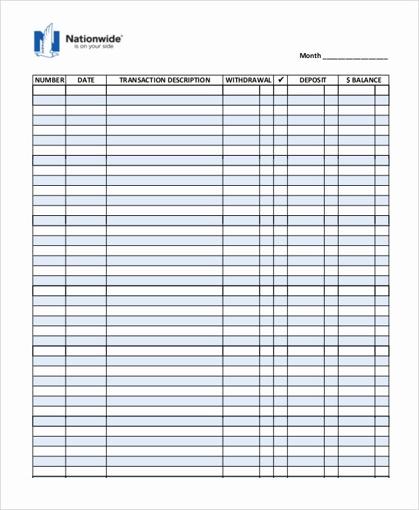 Balancing A Checkbook Worksheet New 40 Check Register Template Download [word Excel Pdf] 2019