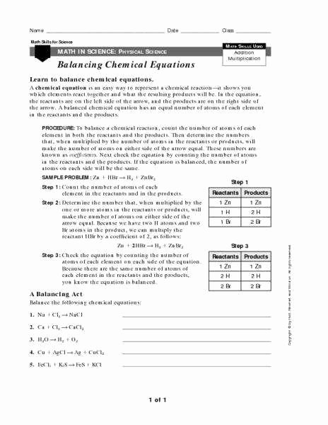 50 Balancing Act Worksheet Answer Key