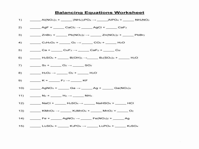 Balancing Act Worksheet Answer Key Beautiful Balancing Equations Practice Worksheet Answers