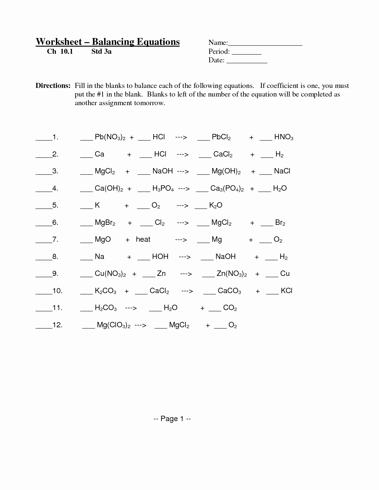 50 Balancing Act Worksheet Answer Key