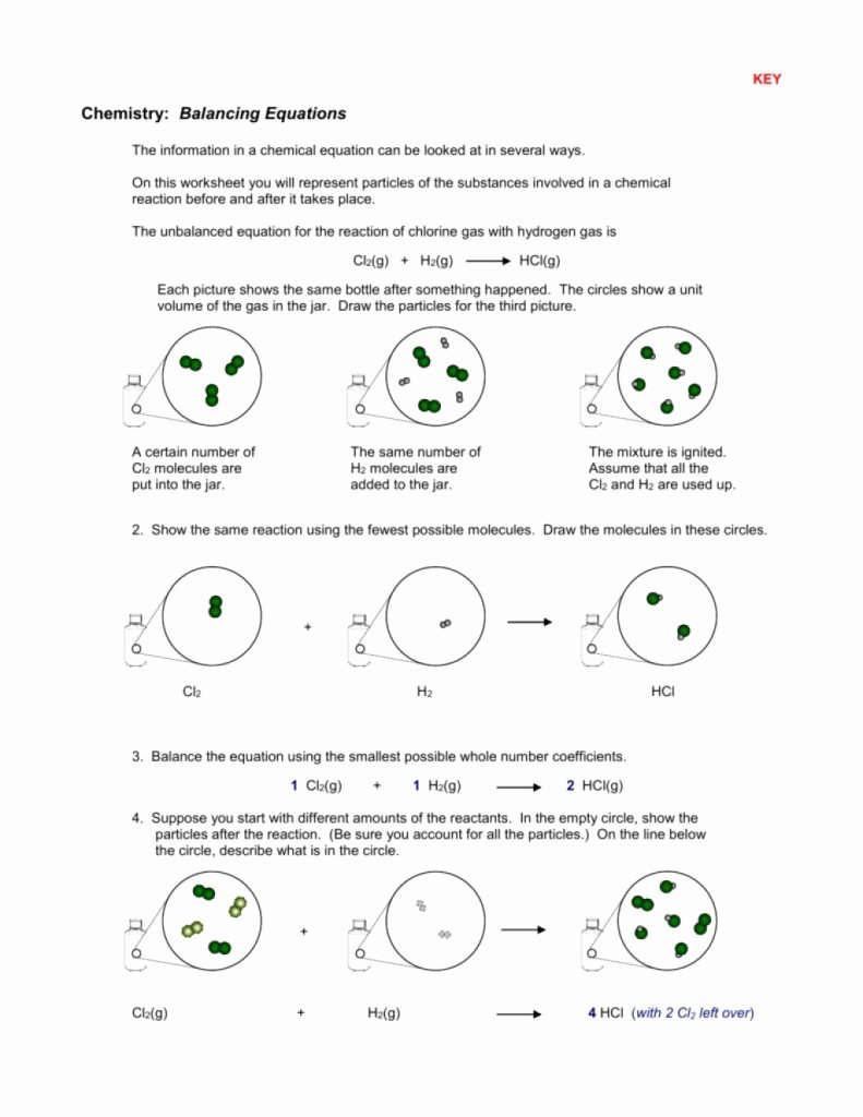 Balancing Act Worksheet Answers New the Best Template Of Balancing Equations Visual Key From