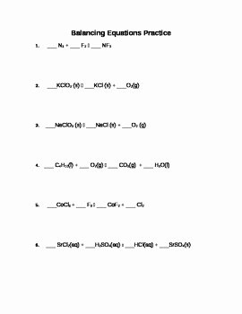 Balancing Equations Practice Worksheet Answers Lovely Balancing Chemical Equations Practice Worksheet by Vicki