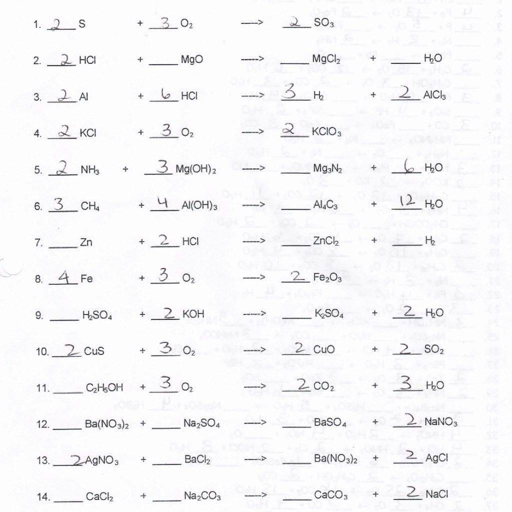 Balancing Equations Practice Worksheet Answers Lovely Balancing Equations Worksheets 1 Answer Key