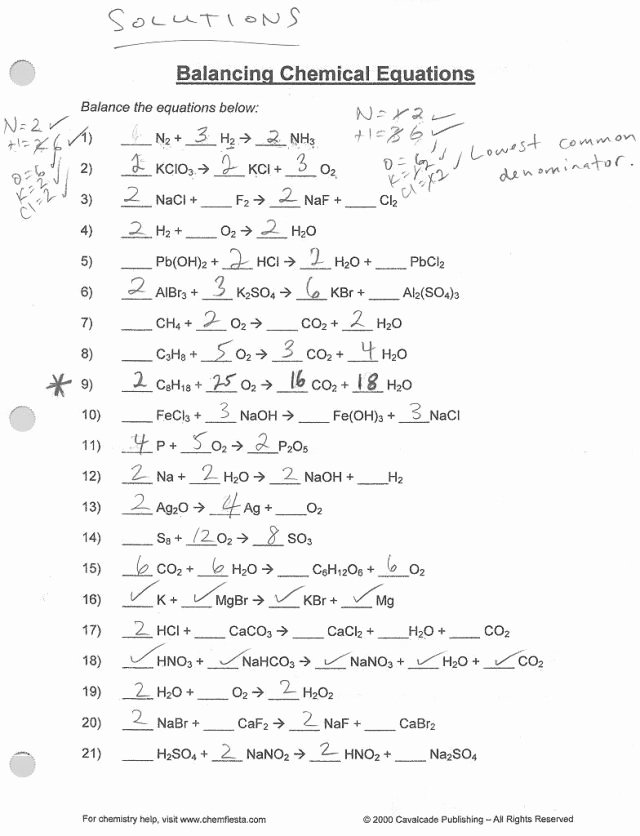Balancing Equations Practice Worksheet Answers Luxury Balancing Chemical Equations Practice Worksheet with