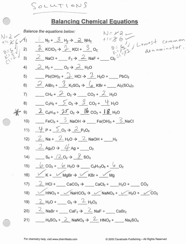 49 Balancing Equations Practice Worksheet Answers Chessmuseum Template Library