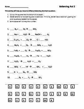 Balancing Equations Worksheet Answers Chemistry Fresh Balancing Chemical Equations Worksheet Part 2 by Seriously