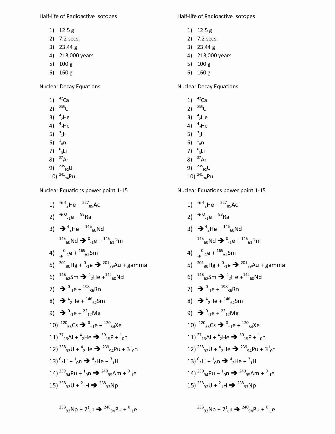 Balancing Nuclear Equations Worksheet Answers Inspirational Chemistry Worksheet Balancing Nuclear Equations Answers