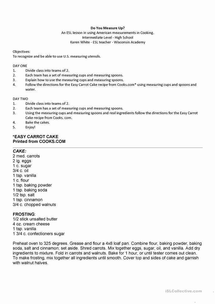 Basic Cooking Terms Worksheet Lovely Cooking Terms Worksheet