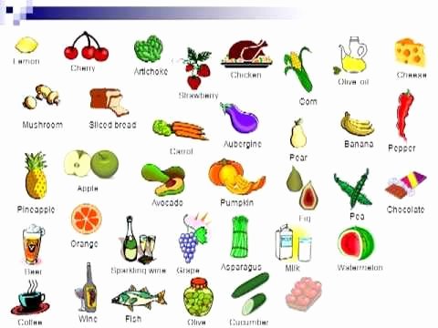 Basic Cooking Terms Worksheet New English Vocabulary Food with Pronunciation