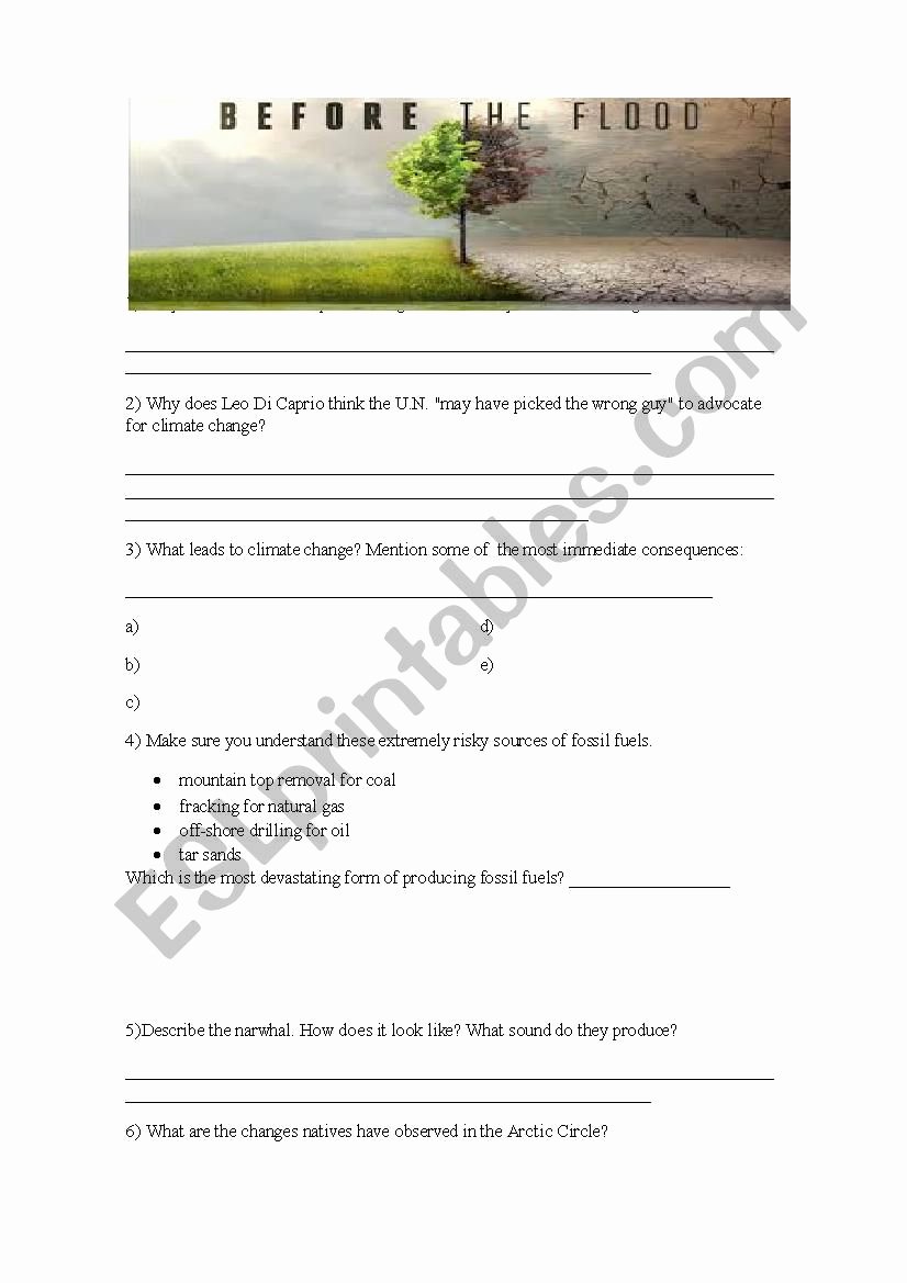 Before the Flood Worksheet Beautiful before the Flood Documentary National Geographic