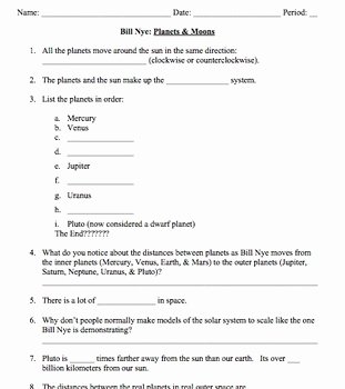 Bill Nye Biodiversity Worksheet Answers Beautiful Bill Nye Planets &amp; Moons Vi by Mayberry In Montana