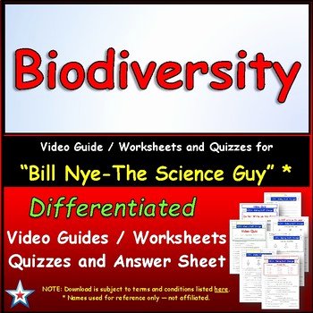 Bill Nye Biodiversity Worksheet Answers Lovely Differentiated Video Worksheet Quiz &amp; Ans for Bill Nye