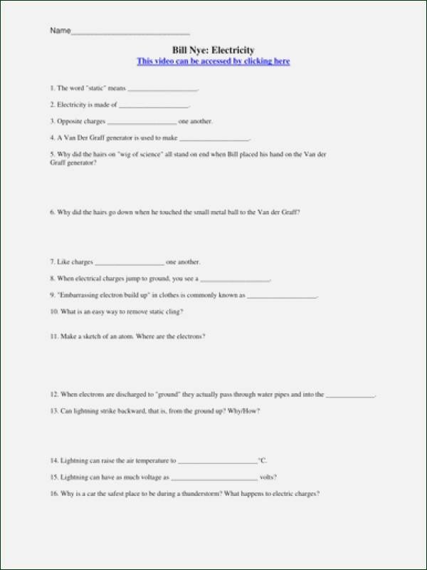 Bill Nye Chemical Reactions Worksheet Awesome Bill Nye Chemical Reactions Worksheet