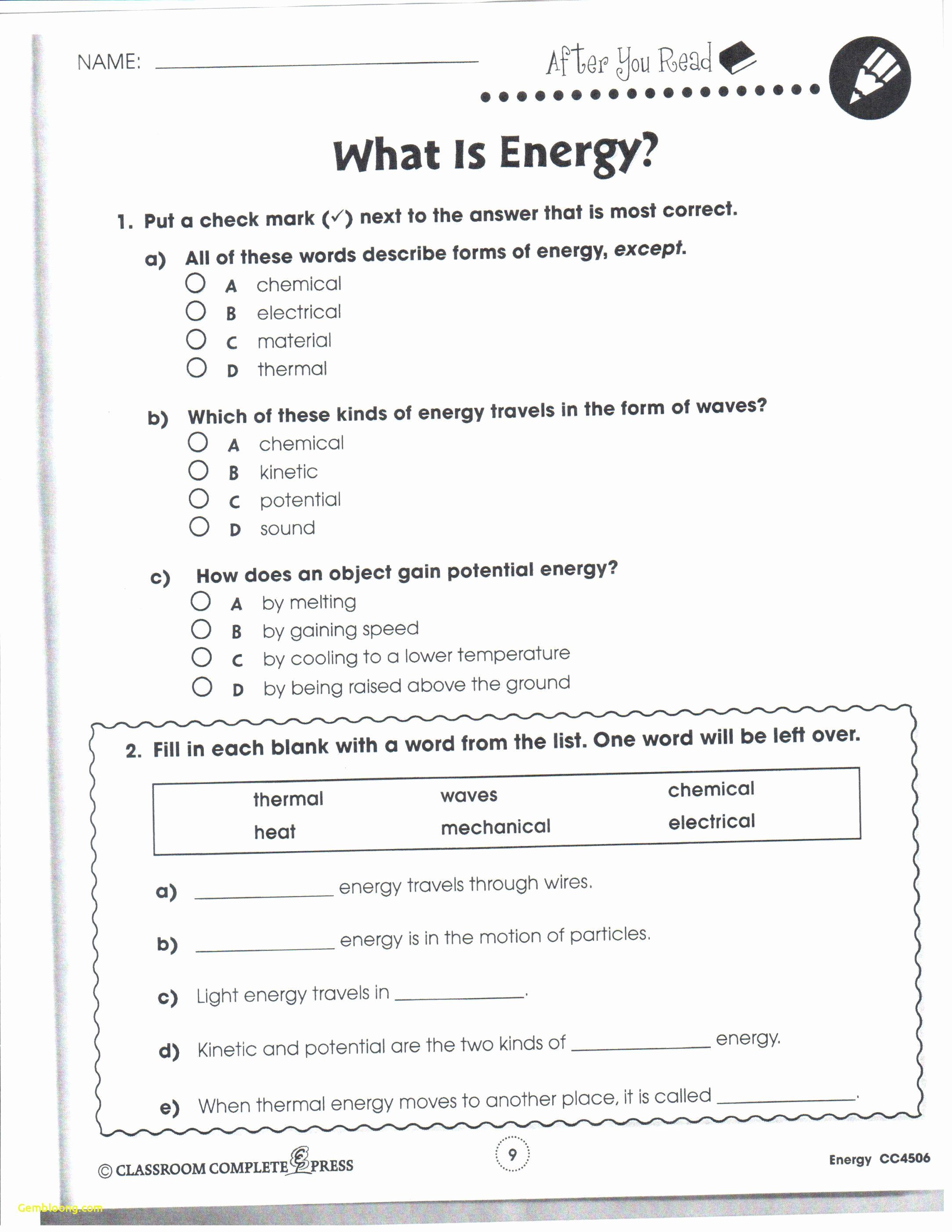 Bill Nye Energy Worksheet Answers Awesome Bill Nye Waves Worksheet Cramerforcongress