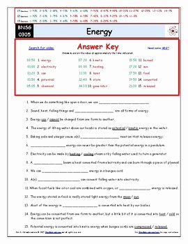 Bill Nye Energy Worksheet Answers Unique Differentiated Video Worksheet Quiz &amp; Ans for Bill Nye