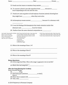 Bill Nye Fossils Worksheet Best Of Bill Nye Fossils Video Worksheet by Mayberry In Montana