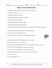 Bill Nye Magnetism Worksheet Answers Best Of Bill Nye Video Static Electricity 6th 10th Grade