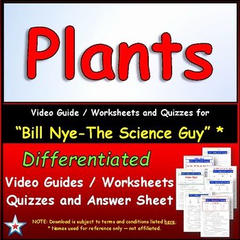 Bill Nye Plants Worksheet Inspirational Differentiated Video Worksheet Quiz &amp; Ans for Bill Nye