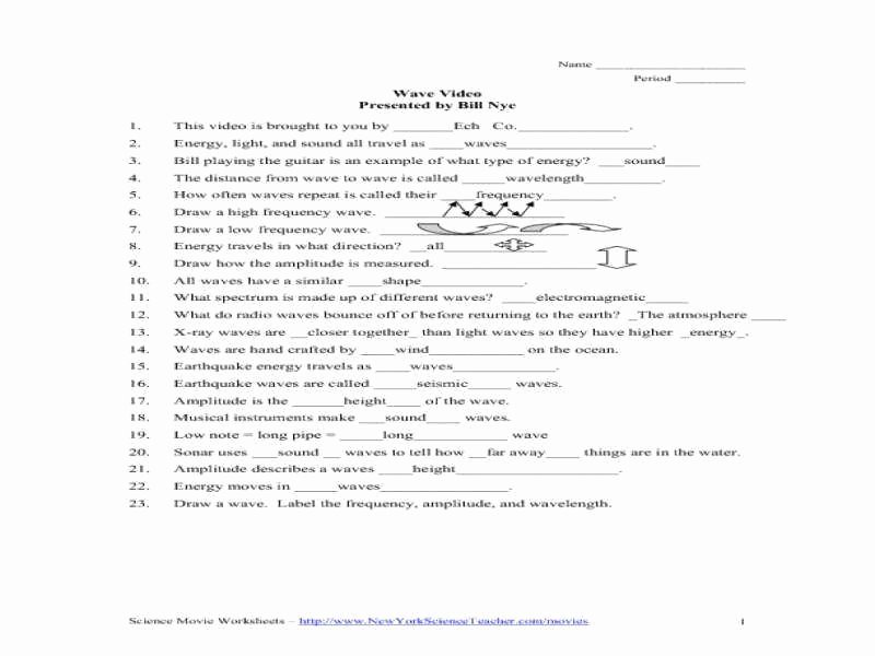Bill Nye Static Electricity Worksheet Awesome Bill Nye Electricity Worksheet