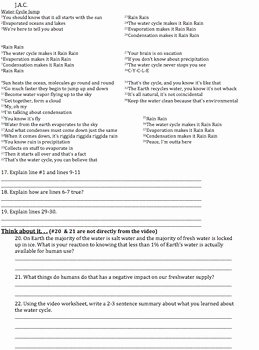 Bill Nye Water Cycle Worksheet Lovely Bill Nye Water Cycle Video Worksheet by Mayberry In