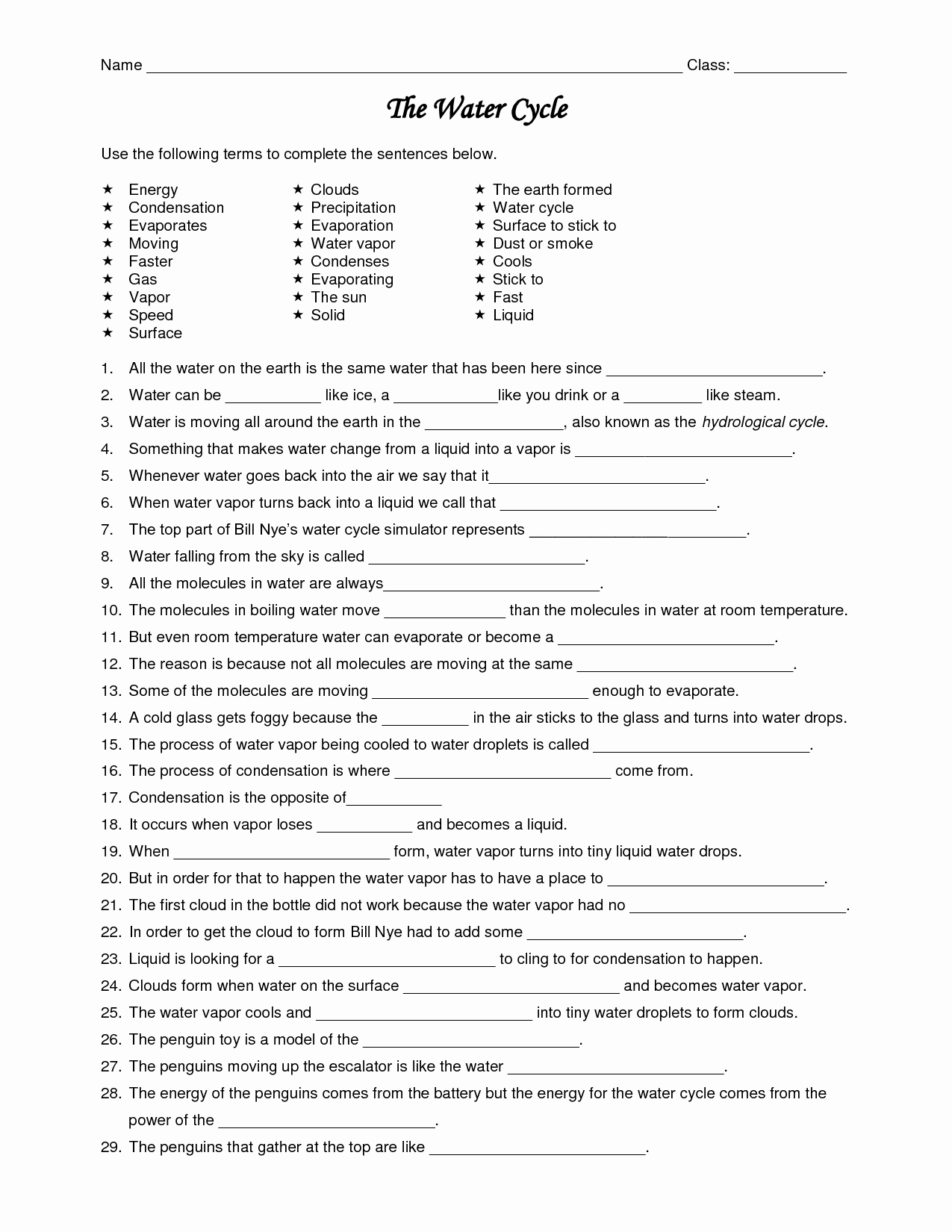 Bill Nye Water Cycle Worksheet New Other Worksheet Category Page 257 Worksheeto