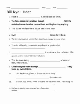 Bill Nye Waves Worksheet Awesome 14 Best Of Science Worksheets Heat Irregular Past