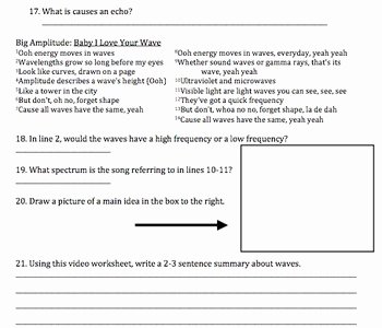 Bill Nye Waves Worksheet Inspirational Bill Nye Waves Video Worksheet by Mayberry In Montana