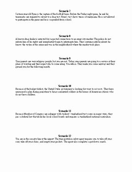 Bill Of Rights Scenario Worksheet Awesome Bill Of Rights Scenarios by Randy Tease