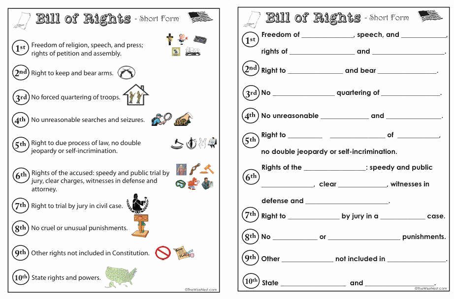 Bill Of Rights Scenario Worksheet Awesome Bill Rights Worksheet