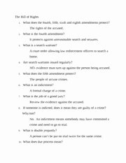 Bill Of Rights Worksheet Answers Awesome Extending Bill Of Rights and Amendments 11 27 Civics and