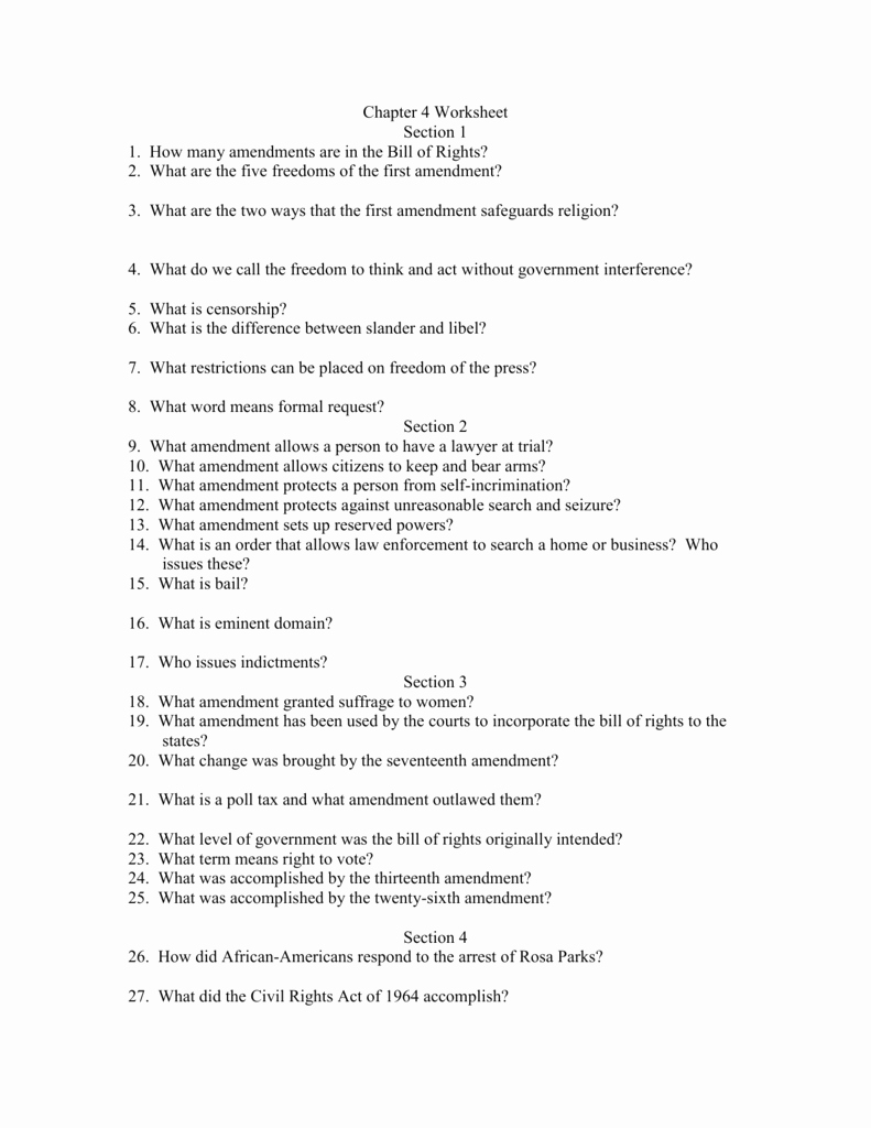 Bill Of Rights Worksheet Answers Luxury Worksheet Amendments Worksheet Grass Fedjp Worksheet