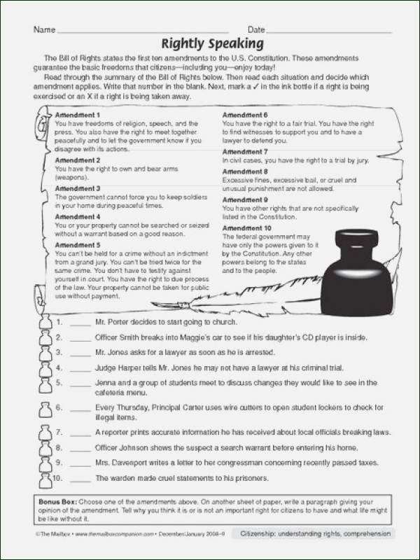Bill Of Rights Worksheet Answers New Phases the Cell Cycle Worksheet Answer Key