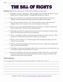 Bill Of Rights Worksheet Answers Unique Bill Of Rights Scenarios Analysis Worksheet by Students Of