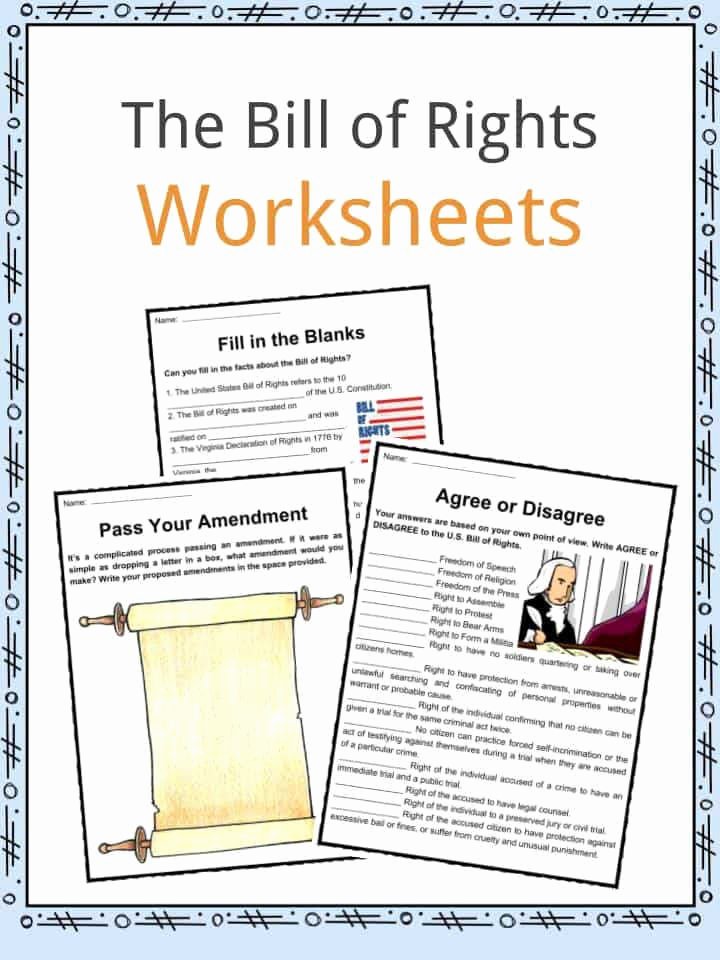 Bill Of Rights Worksheet New Bill Rights Worksheet