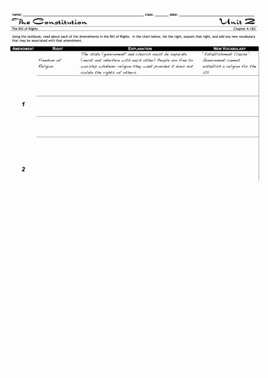 Bill Of Rights Worksheet Pdf Beautiful Bill Rights Chart the Constitution Worksheet