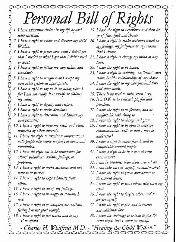 Bill Of Rights Worksheet Pdf Beautiful Personal Bill Of Rights therapeutic Resources
