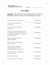 Bill Of Rights Worksheet Unique Bill Of Rights 5th 8th Grade Worksheet