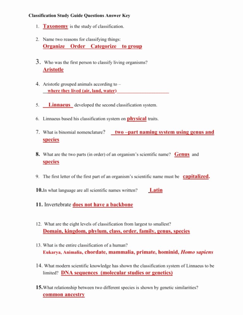 Biological Classification Worksheet Answer Key Inspirational the Best Template Of Taxonomy From by Using This