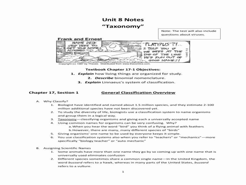 Biological Classification Worksheet Answers Fresh Taxonomy Worksheet