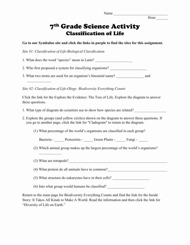 Biological Classification Worksheet Answers Lovely Classification Of Life Worksheet