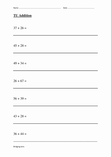 Blank Number Line Worksheet Awesome Addition Using A Blank Number Line by Jmarshall45