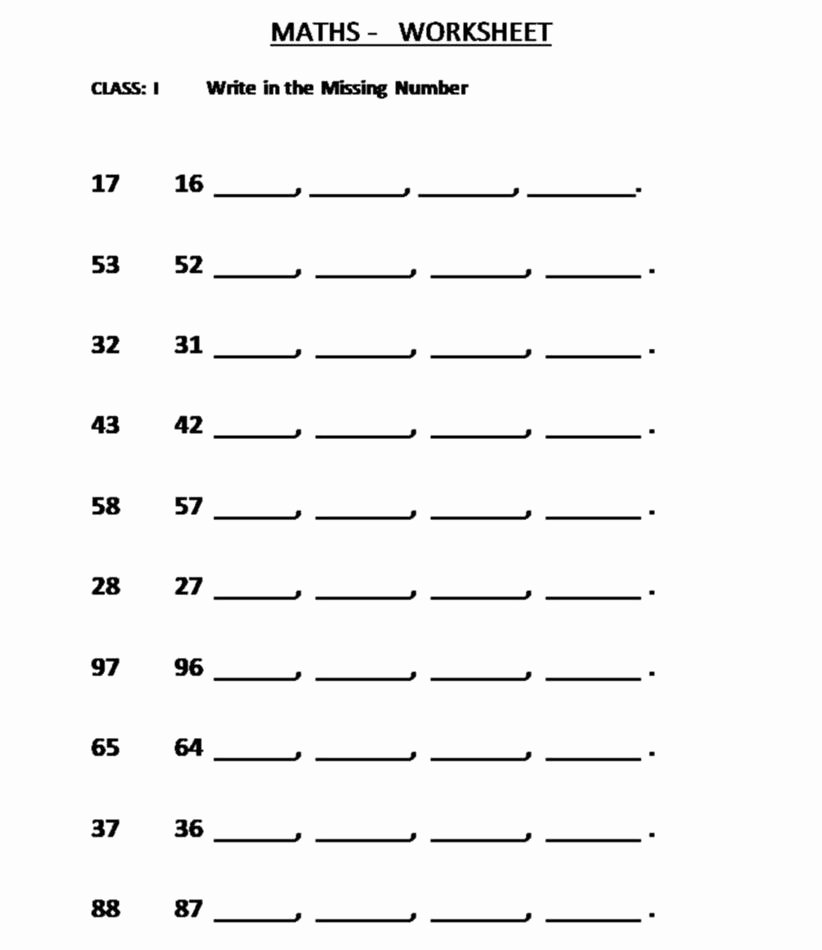 Blank Number Line Worksheet Beautiful 6 Best Of Fill In Number Line Worksheet Number