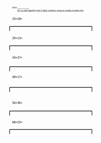 Blank Number Line Worksheet Elegant Differentiated Blank Number Line Addition by